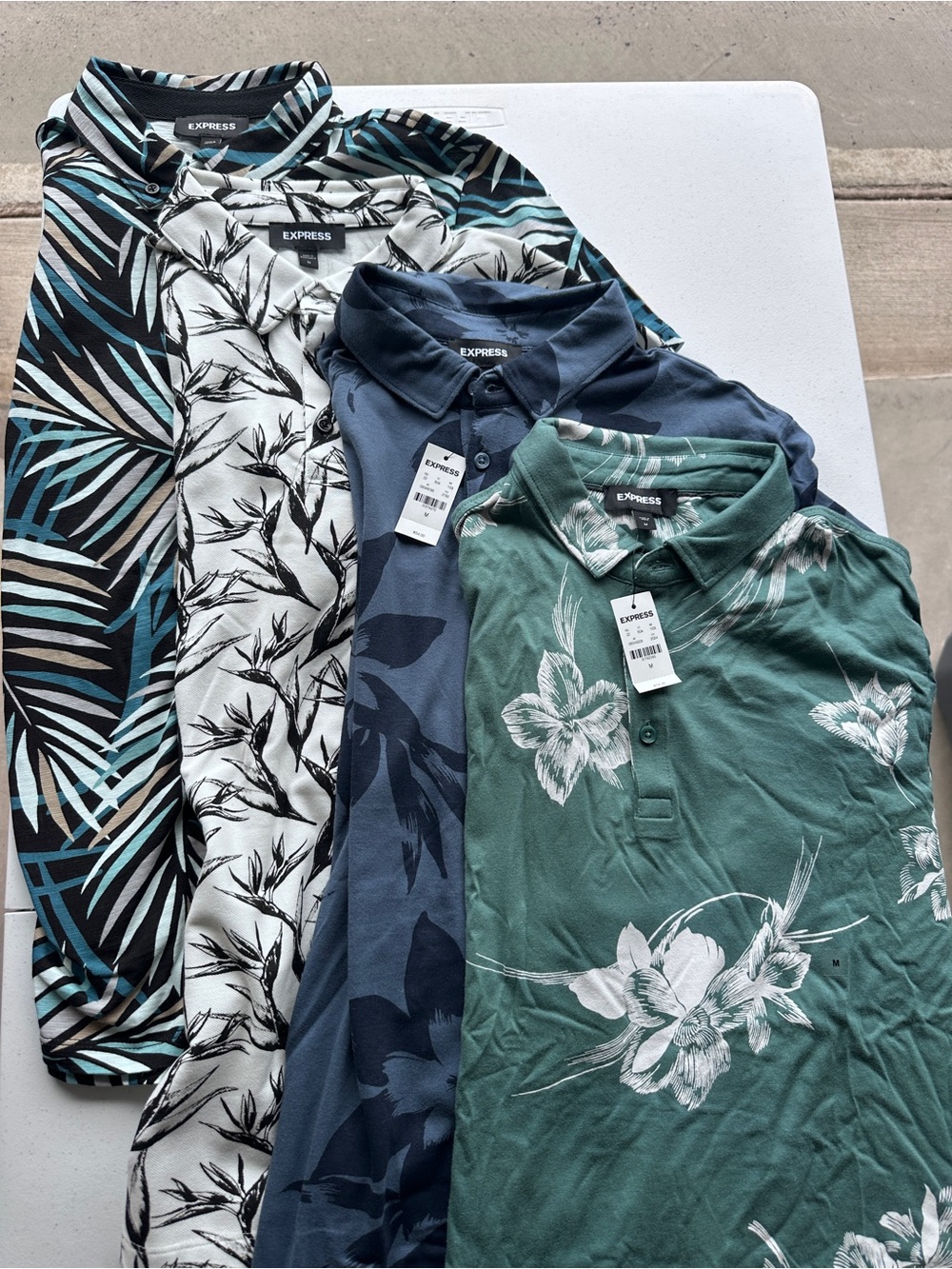 Express Men's Floral Polo Shirt Bundle